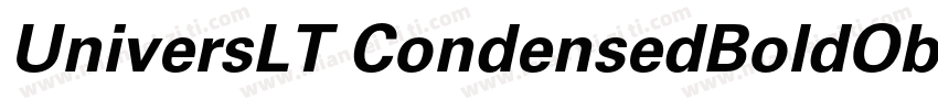 UniversLT CondensedBoldOblique 粗体字体转换